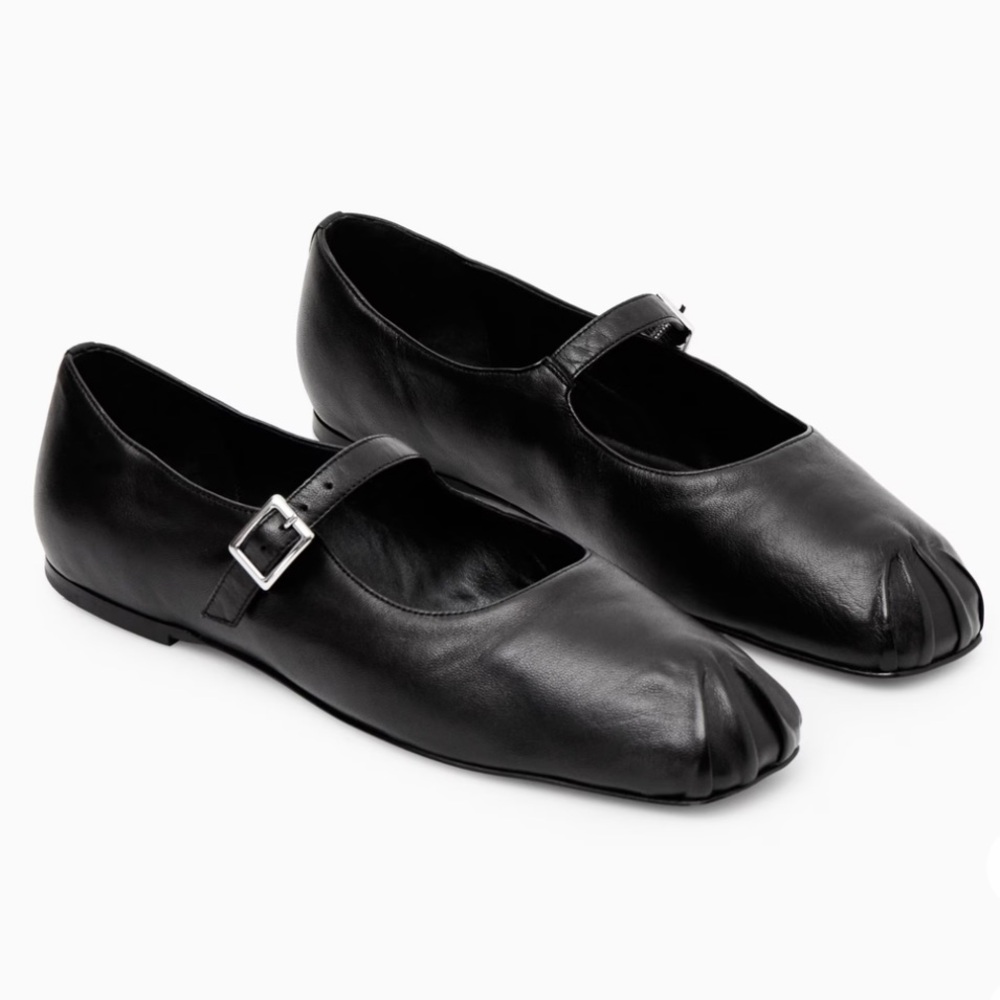 COS Pleated Leather Mary Jane Ballet flats